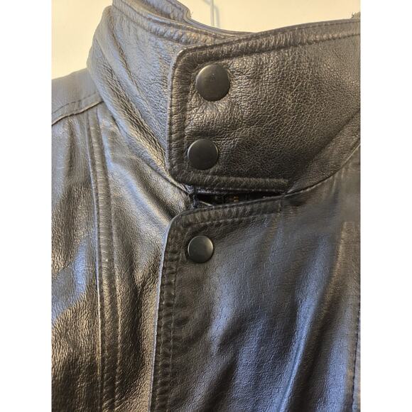 Niko Leather Designs Black Moto Biker Jacket Mens Size XL Zip In Liner EUC - Picture 7 of 14